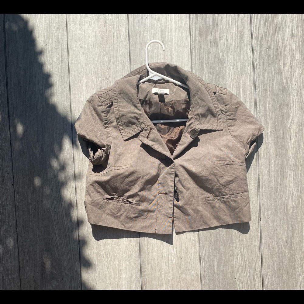 Loft Cropped Button Blazer